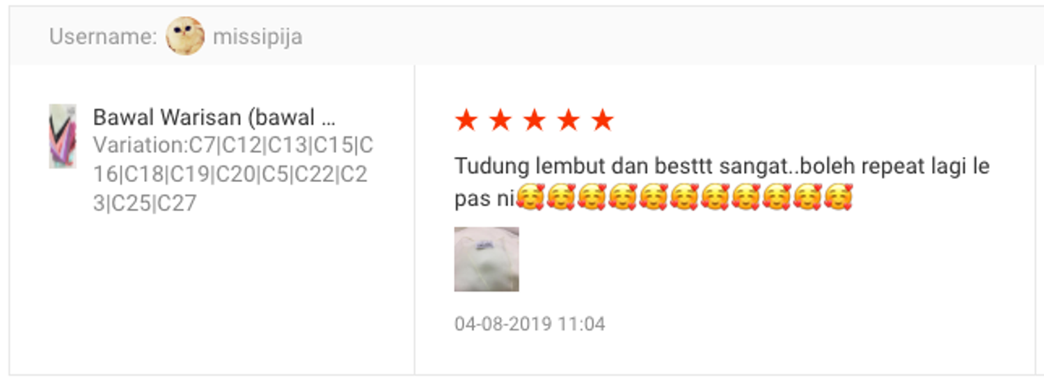Dirs - Hijabers' Shopping Paradise - Customer testimonial