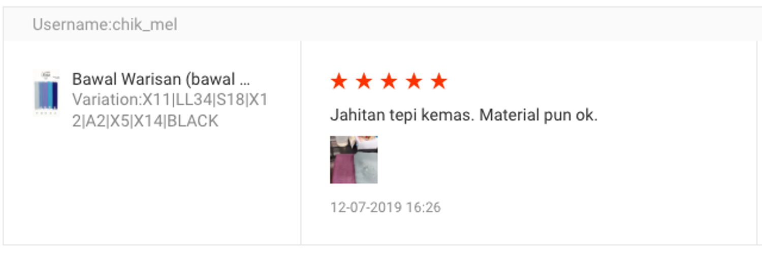 Dirs - Hijabers' Shopping Paradise - Customer testimonial